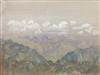 ARTHUR B. DAVIES Three landscape watercolors with color pastels.